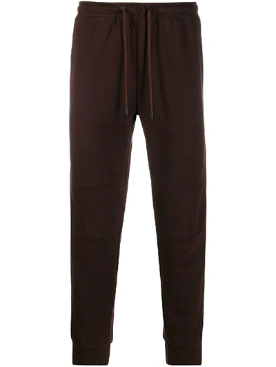 Shop Fendi Double-f Side-stripe Track Trousers In Brown