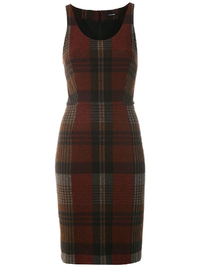 Shop À La Garçonne Plaid Wool Dress In Red