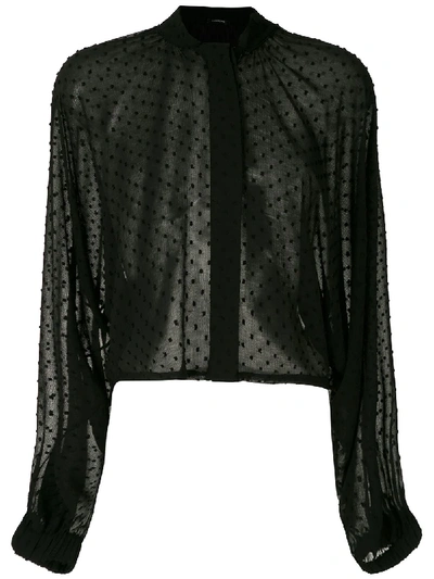 Shop À La Garçonne Elysee Wide Sleeves Shirt In Black