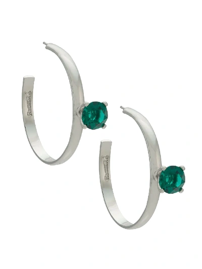 Shop À La Garçonne + Hector Albertazzi Emerald Earrings In Silver