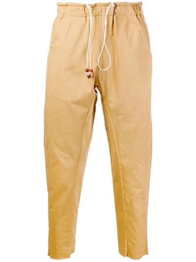 Shop Corelate Drawstring Tapered Chinos In Neutrals