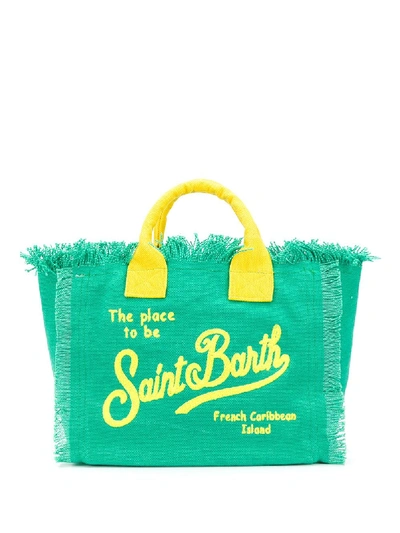 Shop Mc2 Saint Barth Logo Top-handle Tote In Green