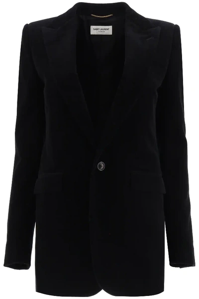 Shop Saint Laurent Corduroy Jacket In Black