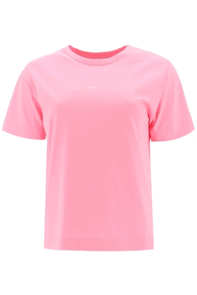 Shop A.p.c. Jade T-shirt Micro Logo In Fuchsia,pink