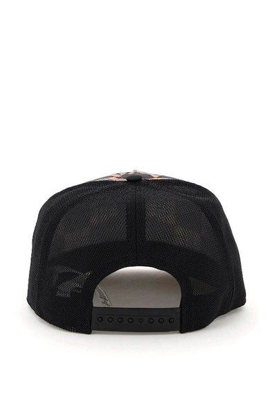 Shop Burberry Checkerboard Baseball Hat In Beige,black,white