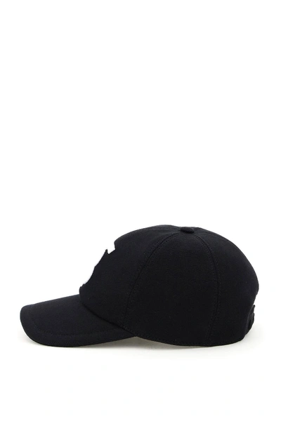 Shop Burberry Jersey Baseball Cap Tb In Black,white