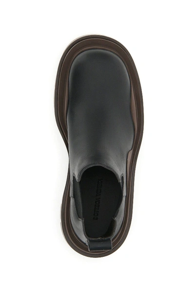 Shop Bottega Veneta Bv Tire Leather Chelsea Boots In Black,brown