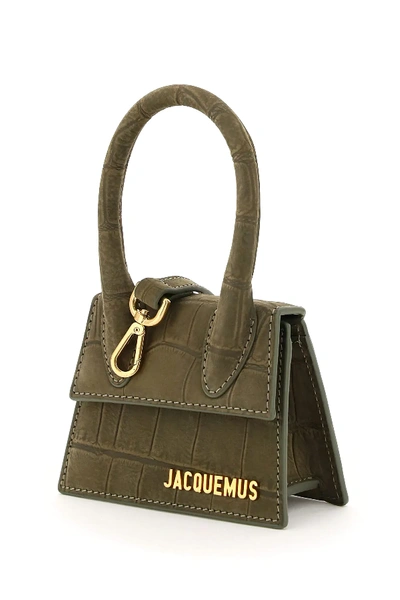 Shop Jacquemus Le Chiquito Miccro Bag In Green,khaki