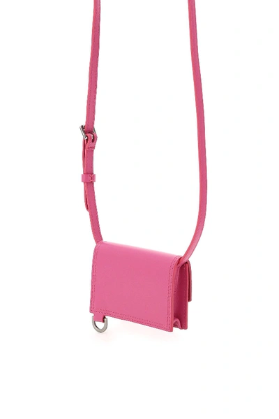 Shop Jacquemus Le Doors Azur Micro Crossbody Pouch In Fuchsia,pink