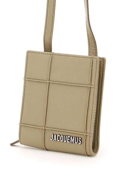 Shop Jacquemus Le Gadjo Wallet With Strap In Beige,khaki