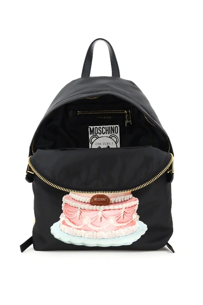 Shop Moschino Cake Teddy Bear Backpack In Black,pink