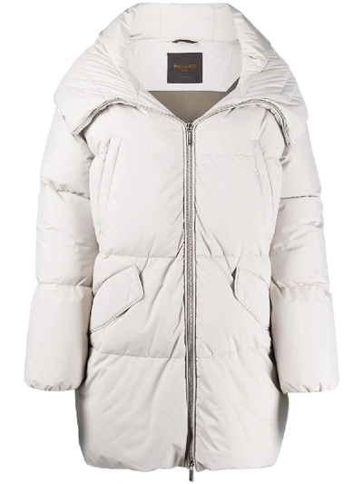 Moorer Stop Quilted Coat In Neutrals
