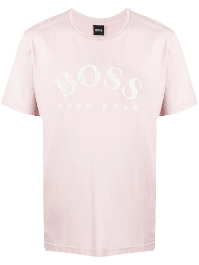 Shop Hugo Boss Logo Print Short-sleeved T-shirt In Pink