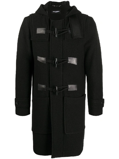 Shop Dolce & Gabbana Wool Duffle Coat In Black