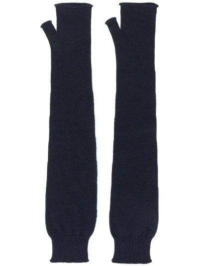 Shop Maison Margiela Long Fingerless Gloves In Blue