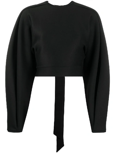 Shop Beaufille Wide-sleeve Cut-out Top In Black