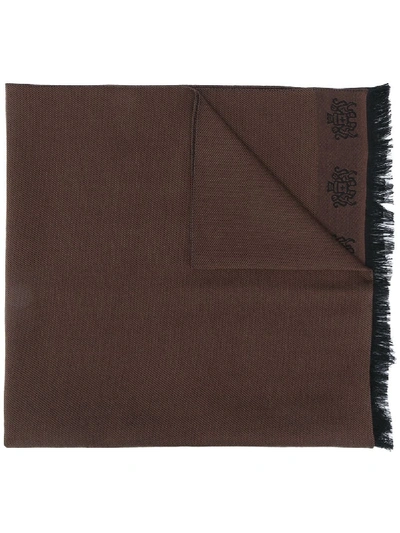 Shop Church's Embroidered Logo Motif Scarf In Brown