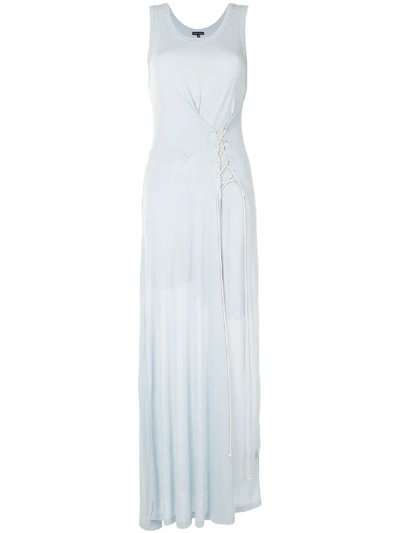 Shop Ann Demeulemeester Jersey Sleeveless Maxi Dress In Blue