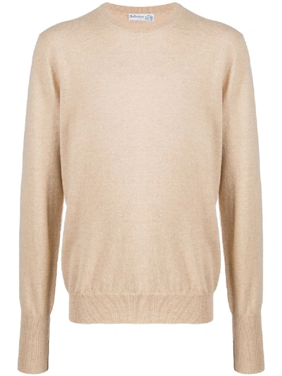 Shop Ballantyne Crew-neck Cashmere Jumper In Neutrals