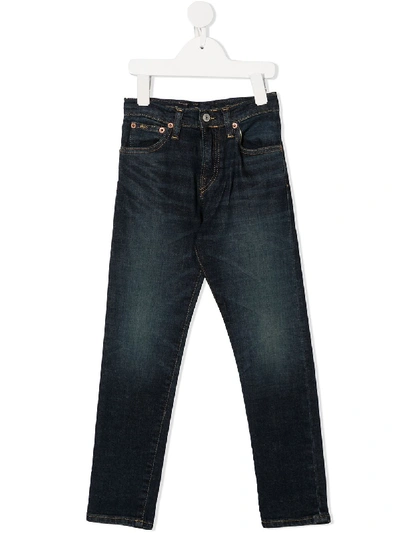 Shop Ralph Lauren Mid-rise Slim-fit Jeans In Blue