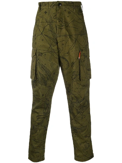 Shop Givenchy Astral Printed Cargo Trousers In Green