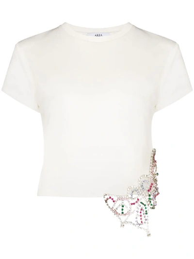 Shop Area Crystal-embellished Cotton T-shirt In White