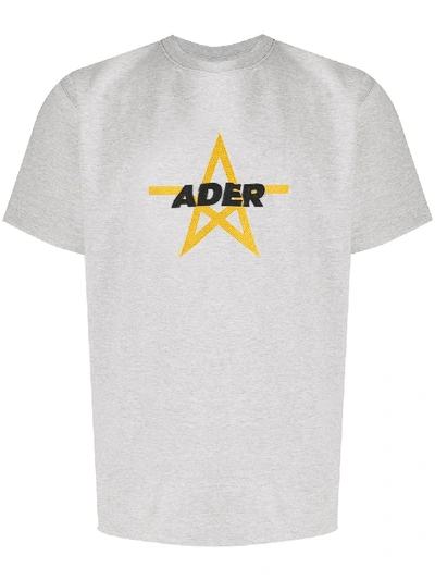Shop Ader Error Embroidered-logo T-shirt In Grey