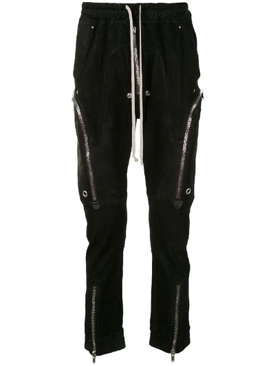 Shop Rick Owens Zip Detail Trousers In Black