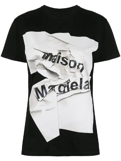 Shop Maison Margiela Logo-print T-shirt In Black