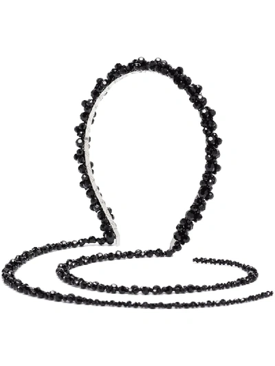 Shop Simone Rocha Drip Beaded Headband In Black