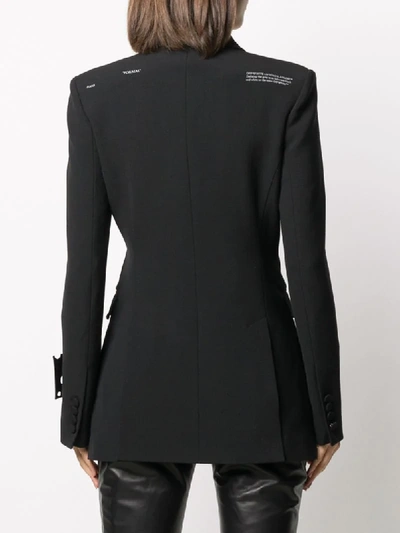Shop Off-white Fitted Double-breasted Blazer In Black