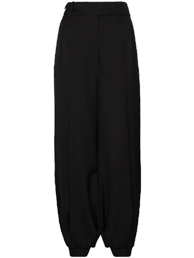 Shop Alexandre Vauthier Cuffed Cropped Trousers In Black
