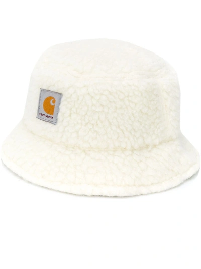 Shop Carhartt Shearling Bucket Hat In White