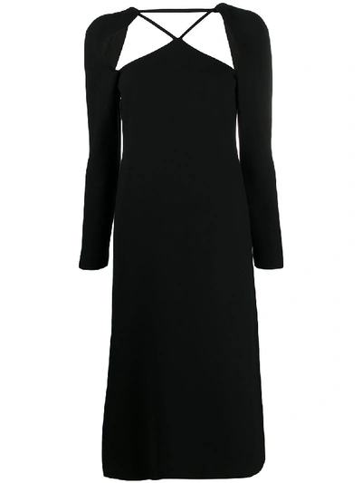 Shop Rejina Pyo Cut-out Crepe Midi Dress In Black