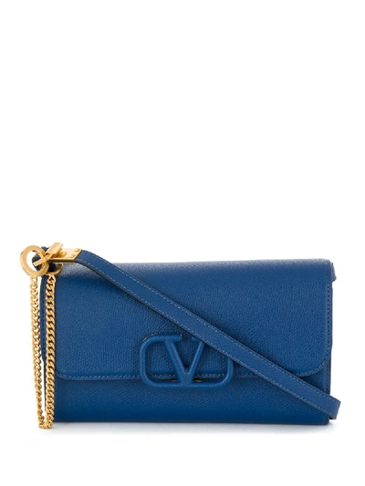 Shop Valentino Vlogo Crossbody Bag In Blue