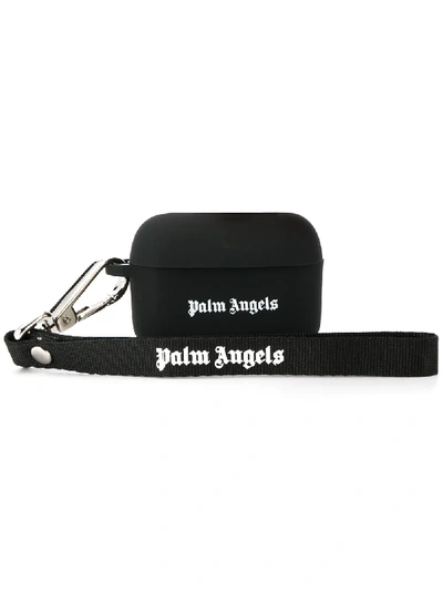 Shop Palm Angels Logo-print Airpods Case In Black