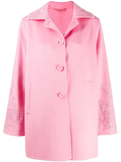 Shop Ermanno Scervino Single-breasted Peacoat In Pink