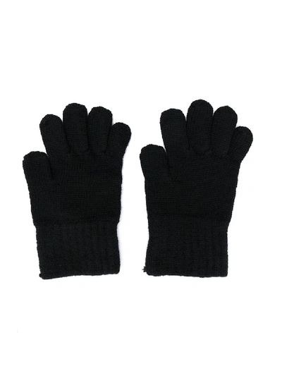 Shop Dolce & Gabbana Logo-embroidered Knitted Gloves In Black