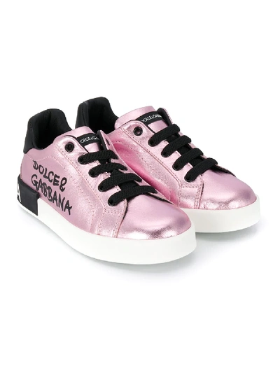 Shop Dolce & Gabbana Portofino Low-top Sneakers In Pink
