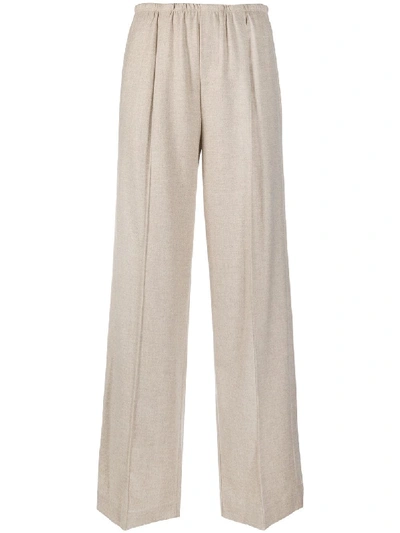 Shop Vince Cropped Wide-leg Trousers In Neutrals