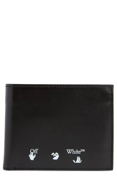 Shop Off-white Shadow Logo Bifold Leather Wallet In Black White