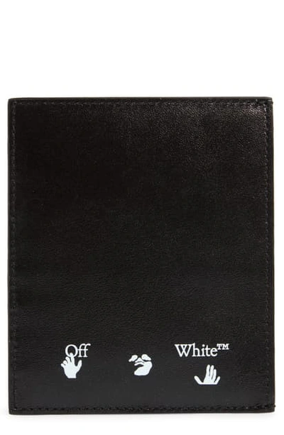 Shop Off-white Shadow Logo Leather Card Holder In Black White