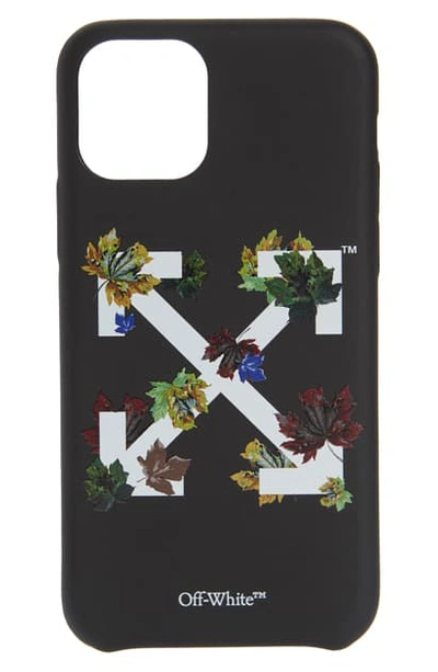 Shop Off-white Leaf Arrow Logo Iphone 11 Pro Case In Black/ White