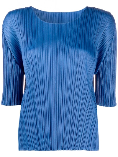 Shop Issey Miyake Crewneck Sweater In Blue