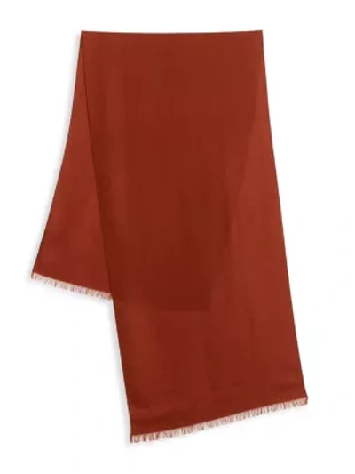 Shop Loro Piana Cashmere & Silk Scarf In Brick Red