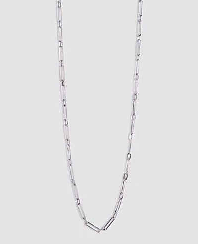 Shop Ann Taylor Paperclip Chain Station Necklace In Silver