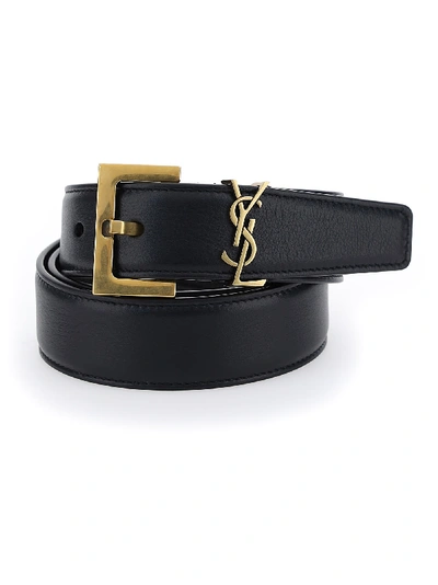 Shop Saint Laurent Belt In Nero