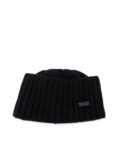 Shop Saint Laurent Hat Bonnet Uni Maill In Black