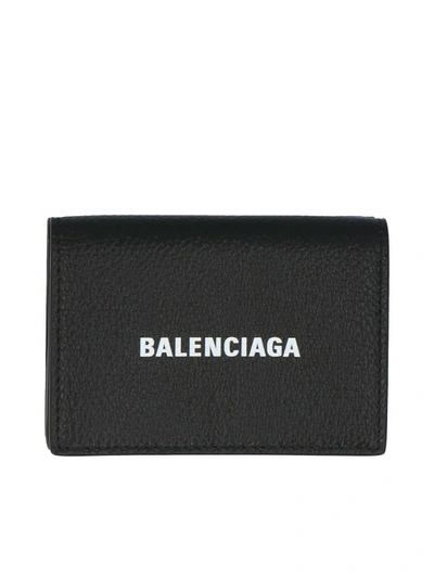 Shop Balenciaga Cash Mini Wallet In Black White