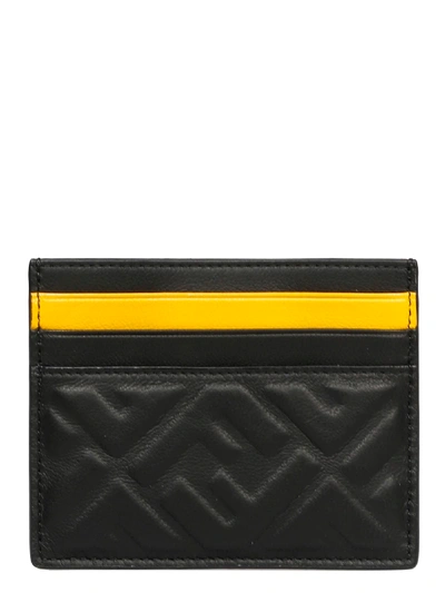 Shop Fendi Businness Ff Embossed Card Holder In Black